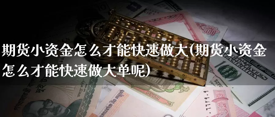 期货小资金怎么才能快速做大(期货小资金怎么才能快速做大单呢)_https://www.wsfenghua.com_期货入门_第1张